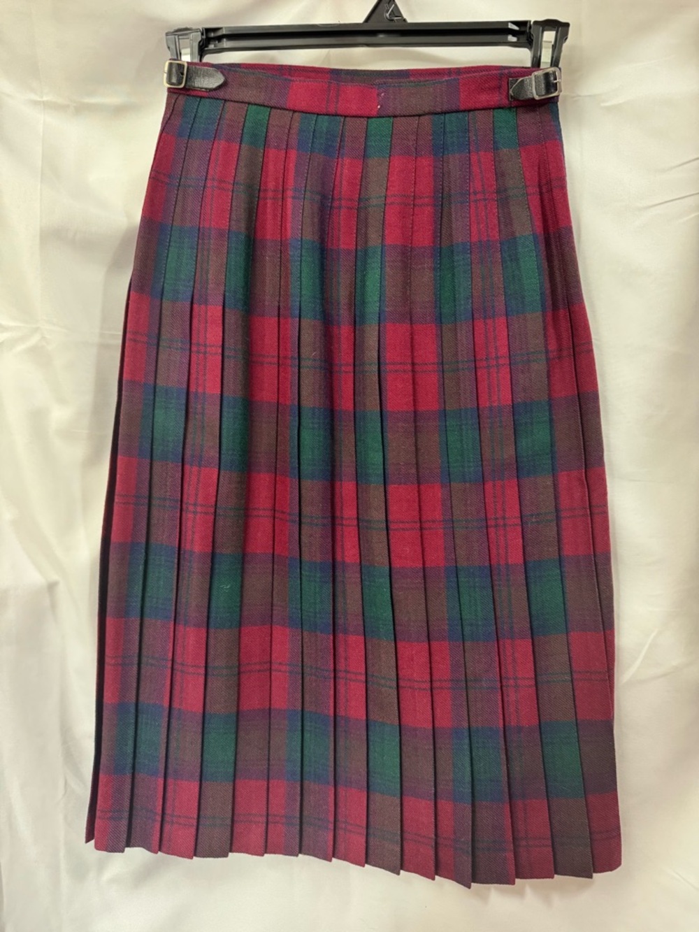 Scottish Clanwear Tartan Red Plaid Kilt Pleated Made in Scotland UK 12 US 10